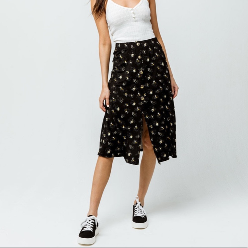 Button-front Midi Skirt